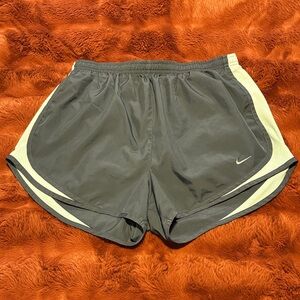 Nike Women's Charcoal and Mint Green Athletic Shorts